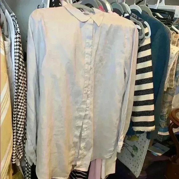 J. Jill Linen Taupe Blouse - Picture 1 of 7